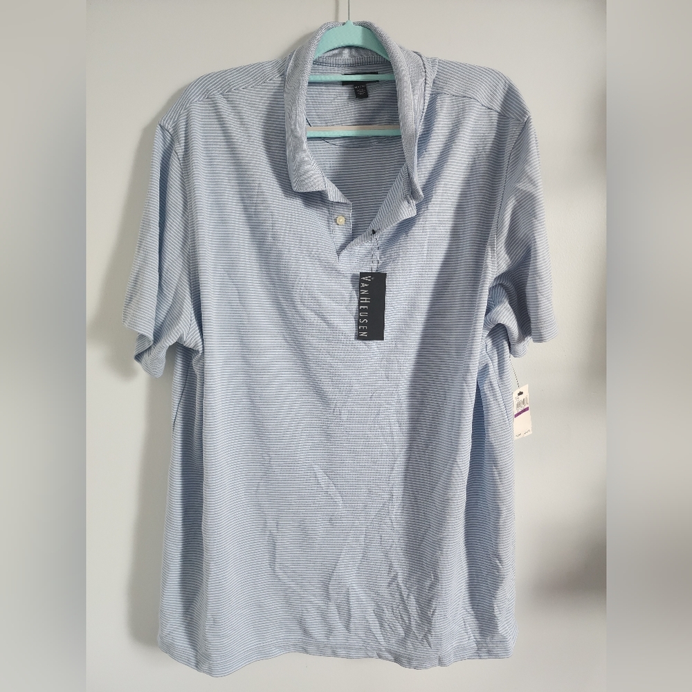 Van Heusen Blue Polo Shirt Soft Cotton Blend